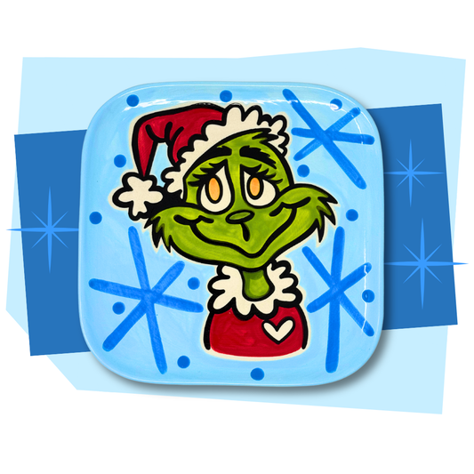 Kid's Paint Night -Grinch Plate